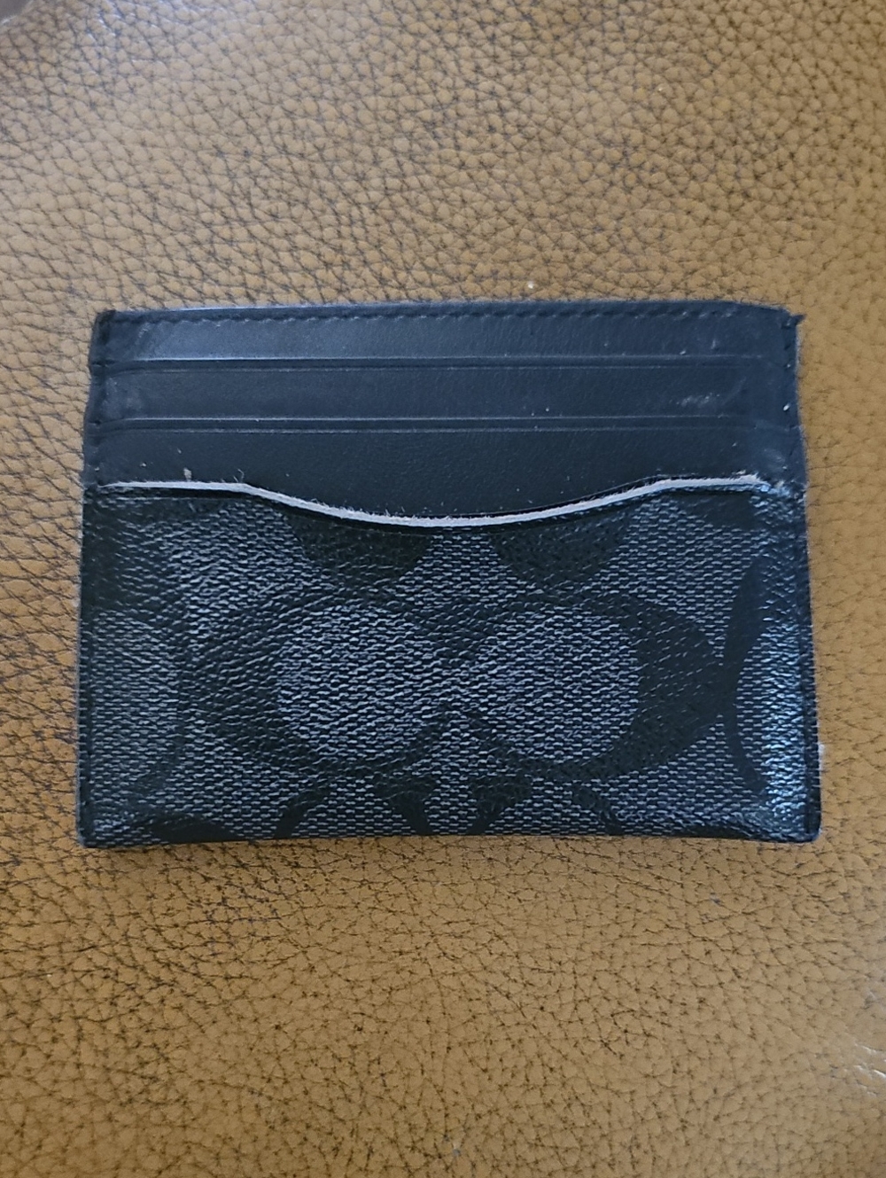 Coach Card Case In Signature Canvas Men's Wallet